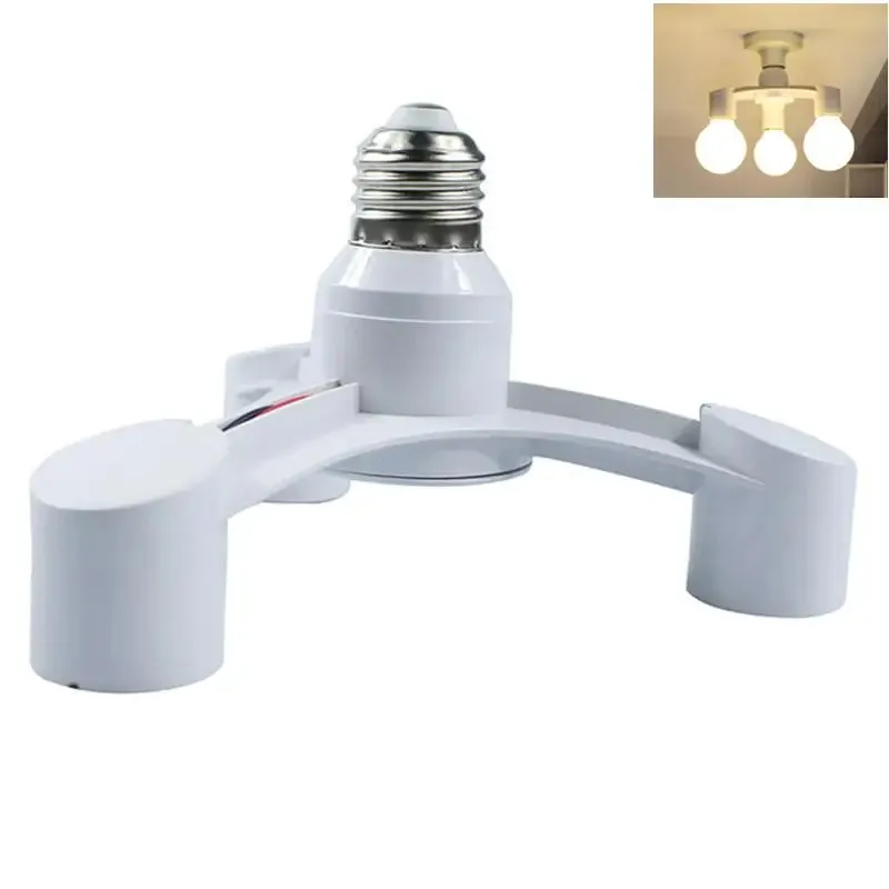 3in1 E27 to E27 Led Bulb Socket Splitter Adapter for Home Dining Room Photo Studio