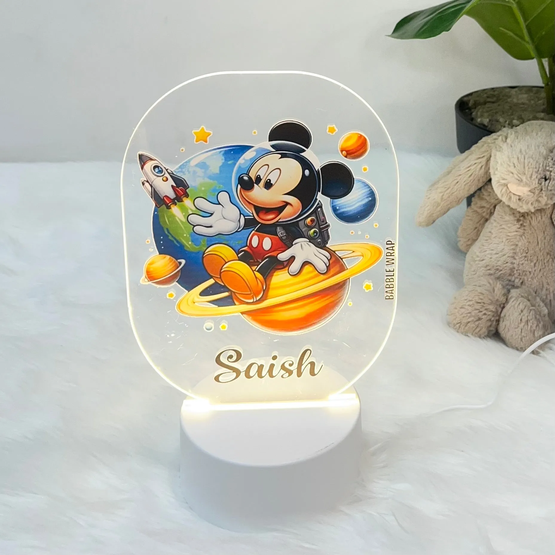 Acrylic LED Night Lamp - Mickeys Space Safari