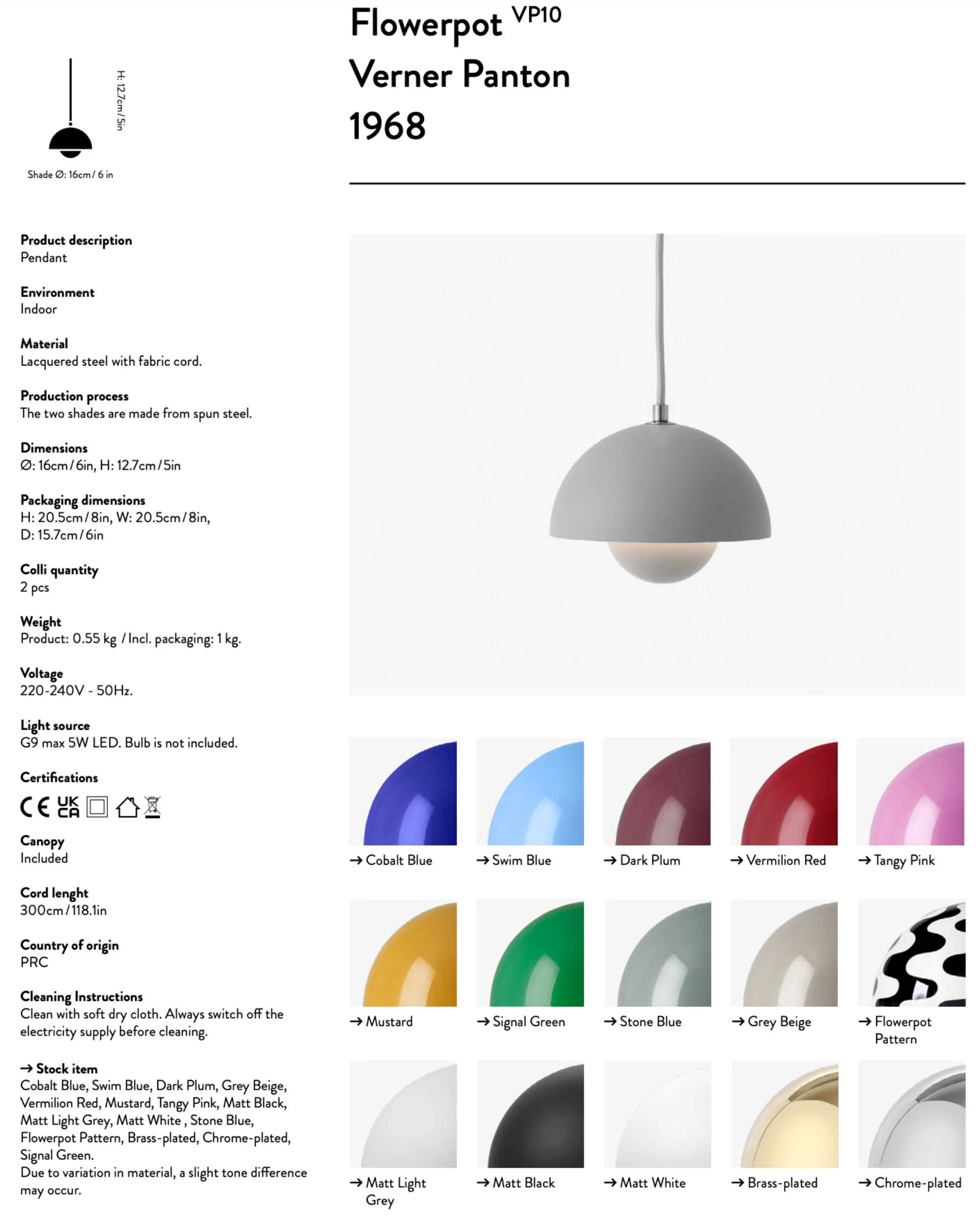 &Tradition Flowerpot VP10 pendant