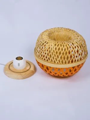 Bamboo colour sliver Handcraft Table lamp with Holder