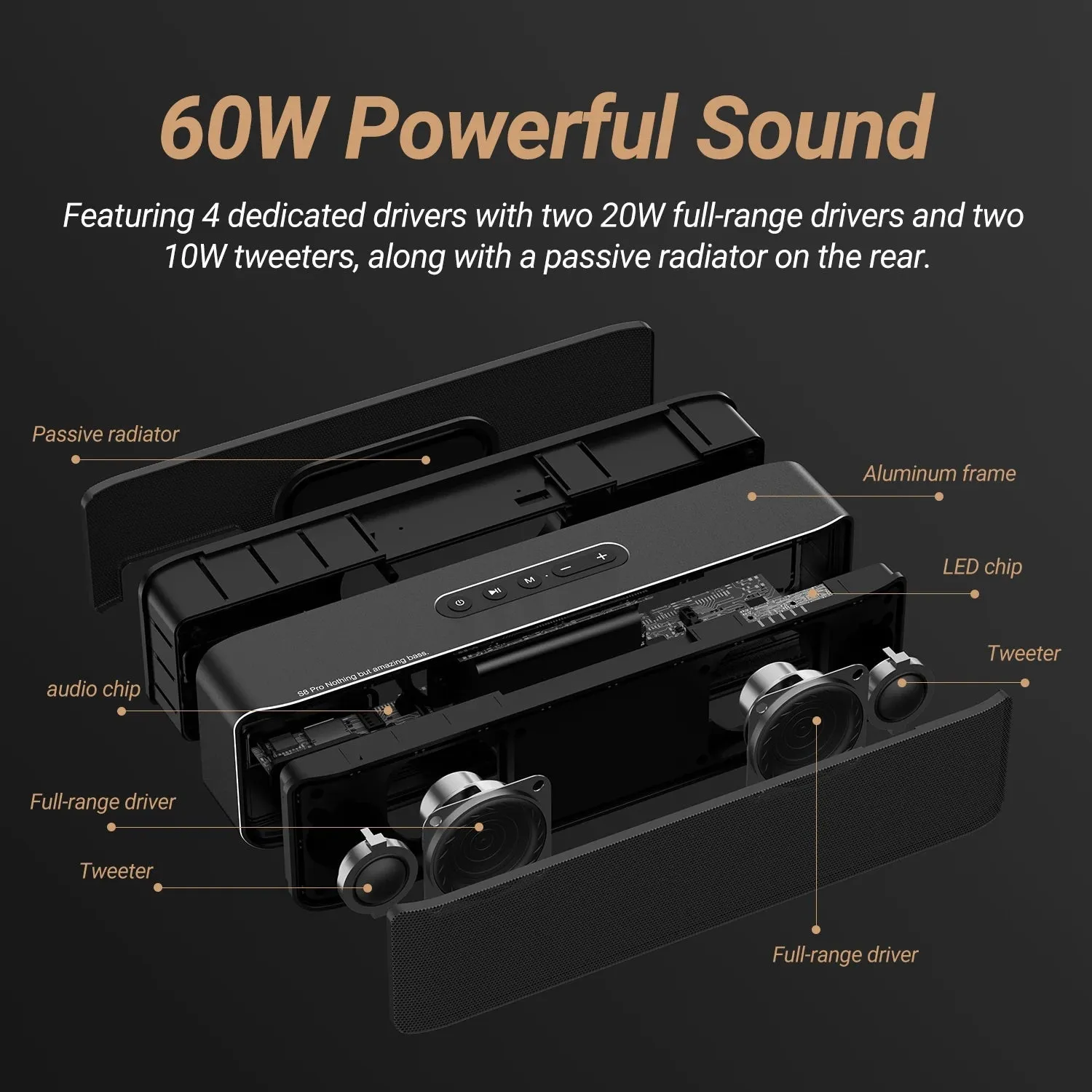 BOGASING S8 Pro Portable Wireless Bluetooth Speaker
