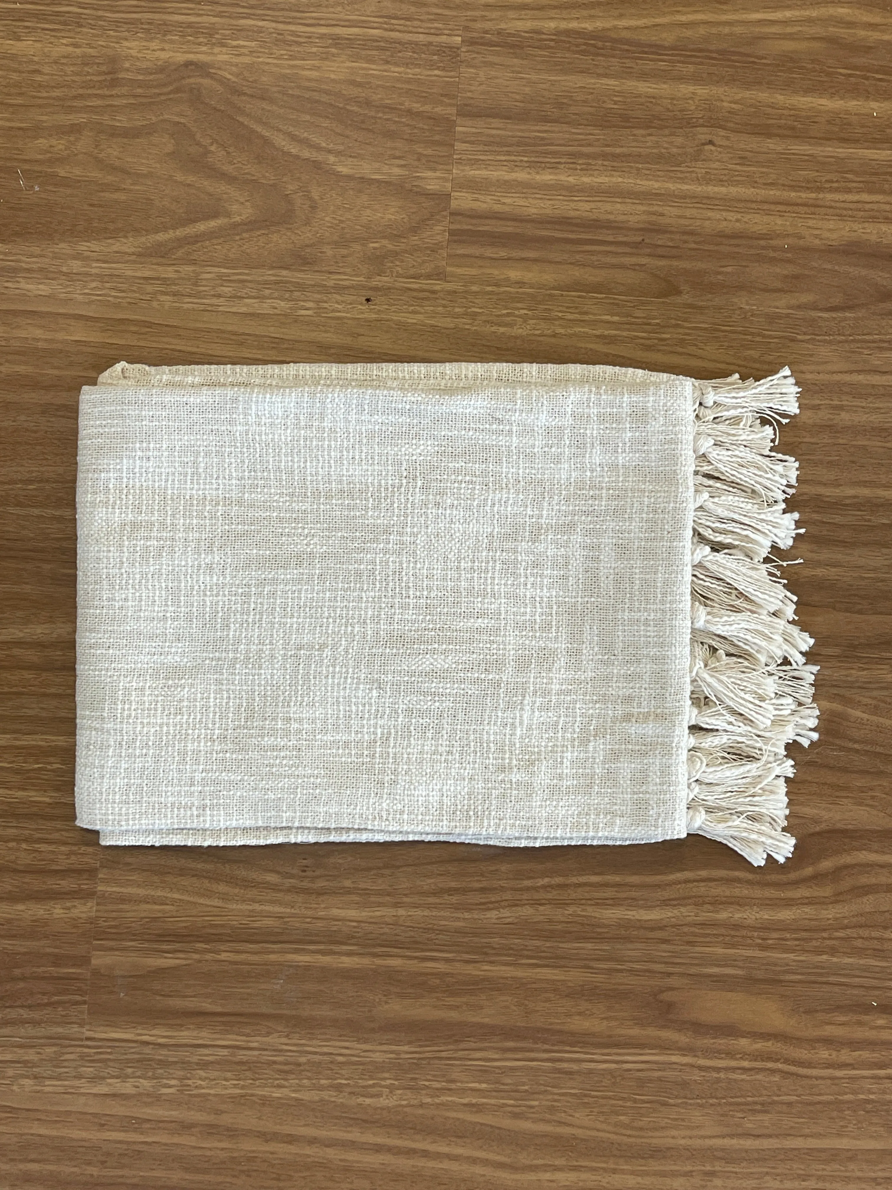 Bohemian Natural Slub Cotton Bedding Throw Blanket