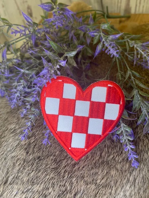 Checkered Heart Patches