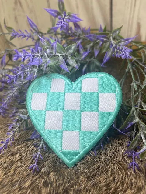 Checkered Heart Patches