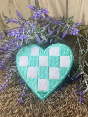 Checkered Heart Patches
