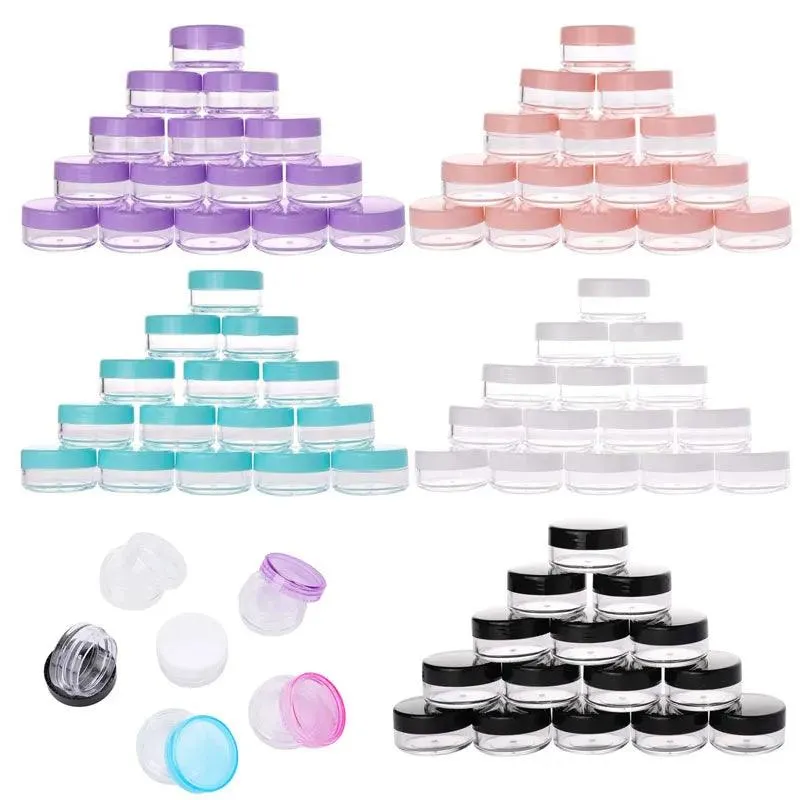 Colorful Travel Cosmetic Jars Set for Skincare Essentials