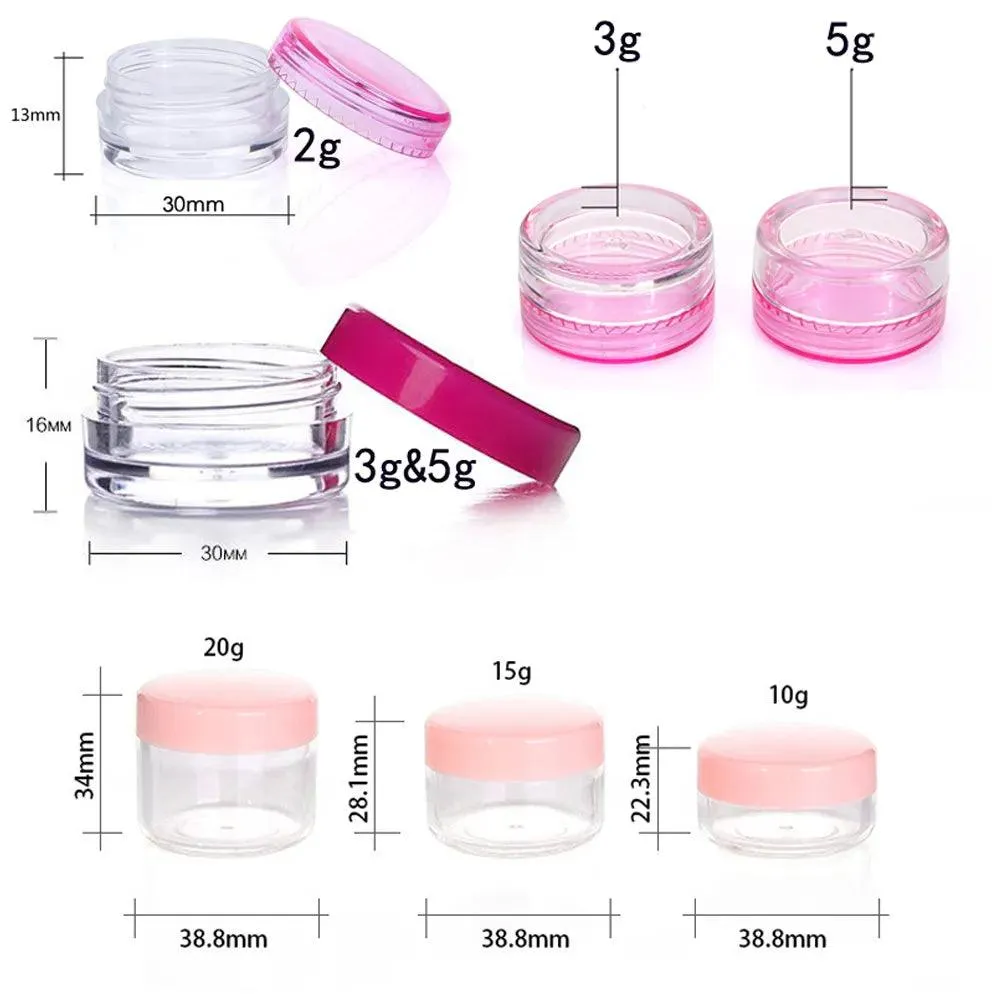 Colorful Travel Cosmetic Jars Set for Skincare Essentials