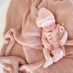 CuddleLane Luxe Waffle Blankets | Wild Rose