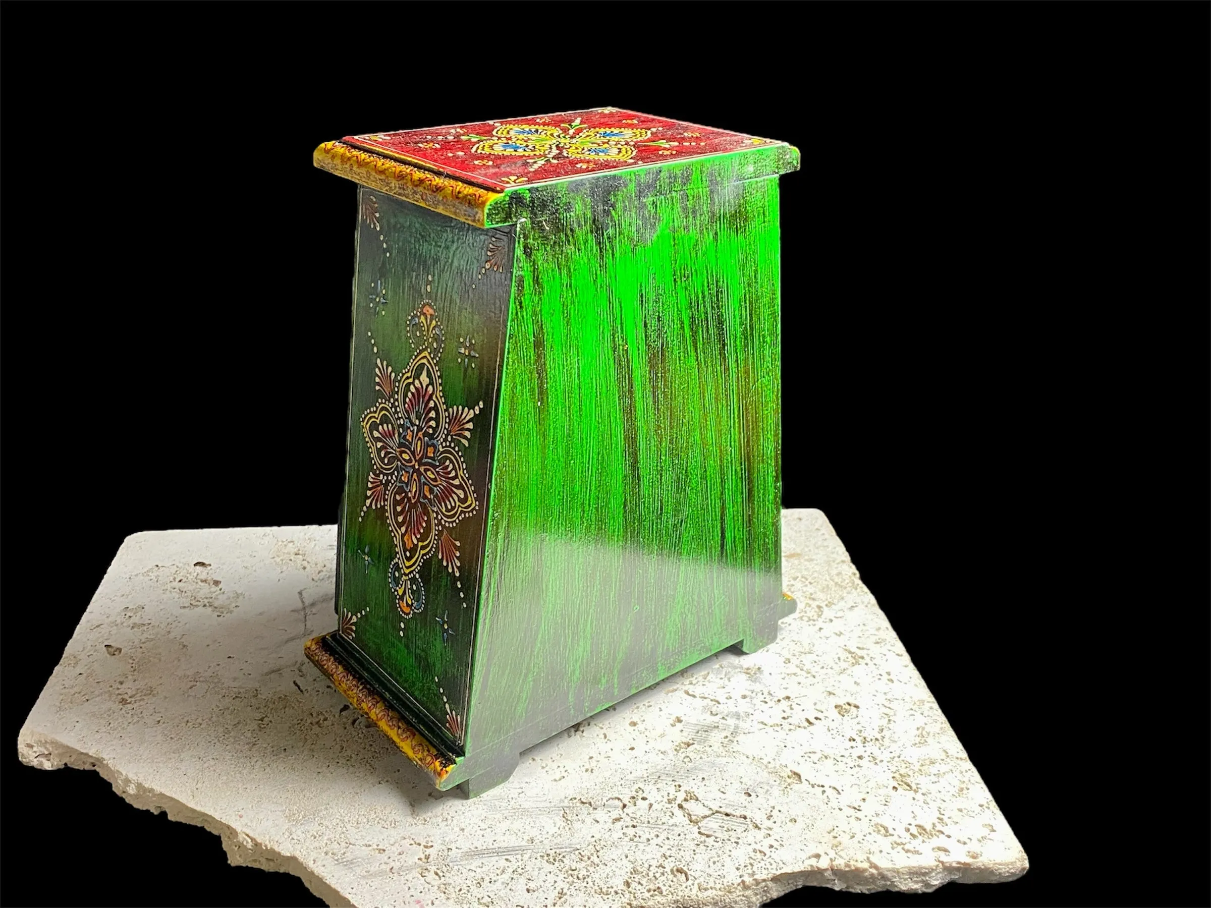 Decorative Painted Chest - Tapered With Three Drawers