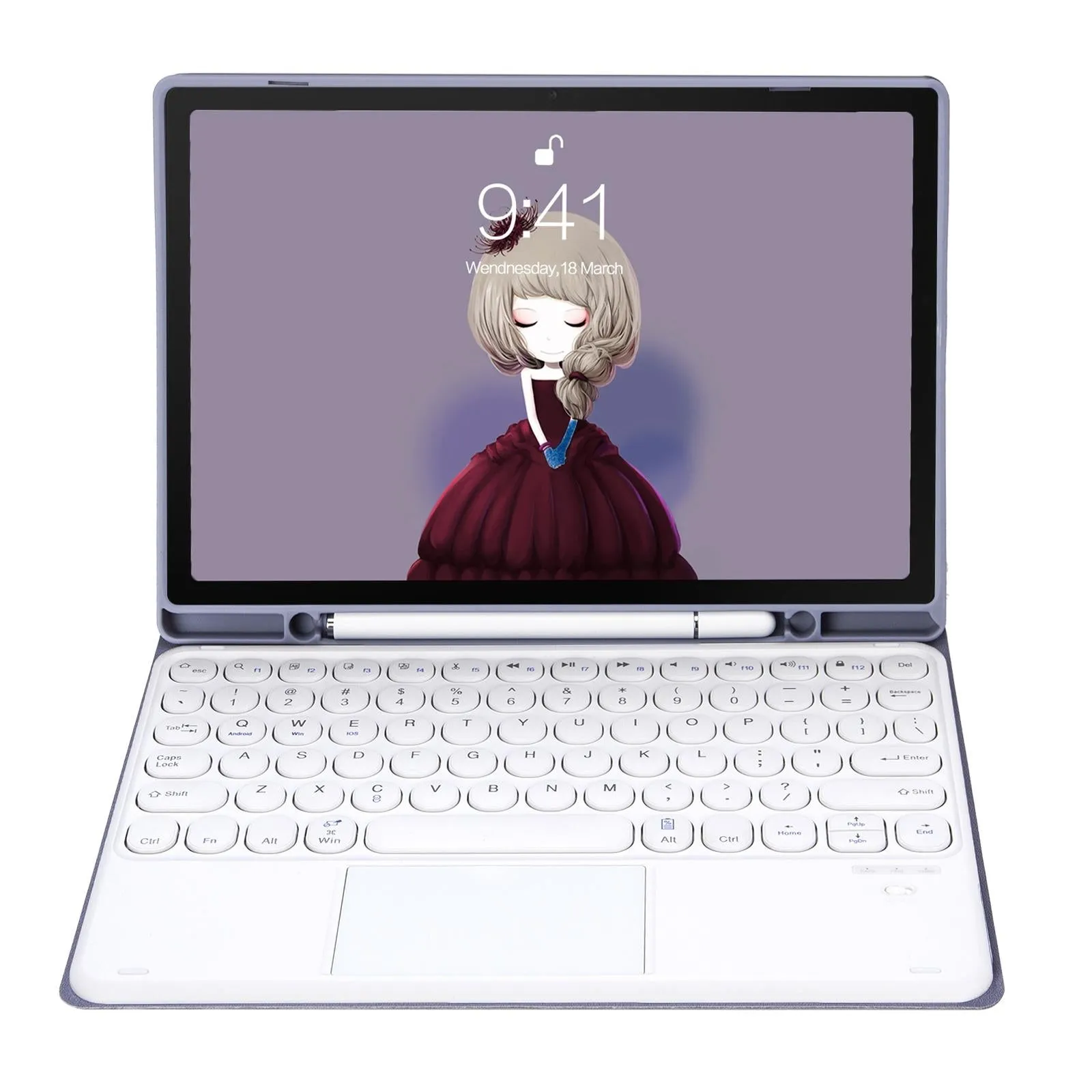 Detachable Bluetooth Keyboard Leather Case For Ipad Air 4 / 5 With Touch Control And Skin Feel Texture
