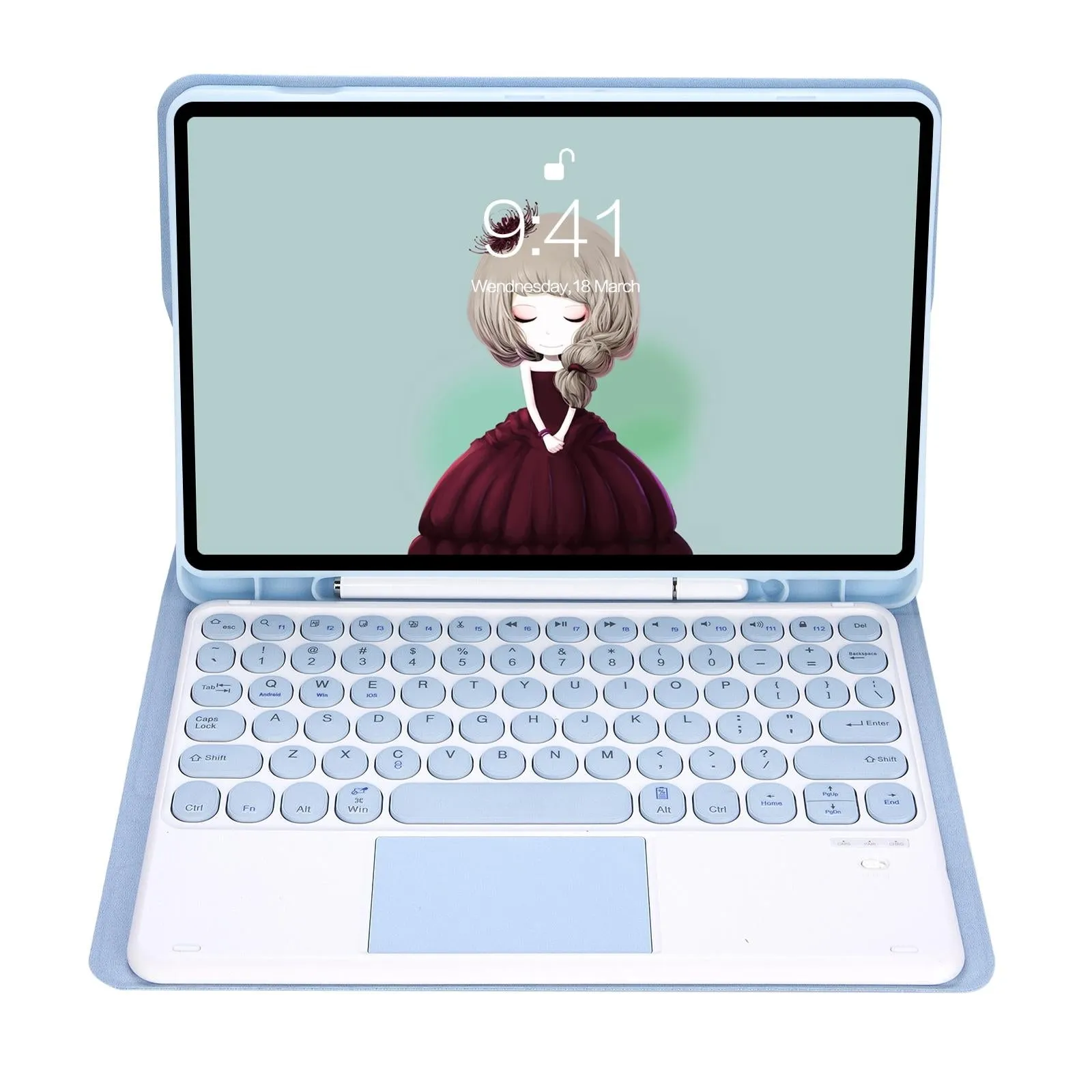Detachable Bluetooth Keyboard Leather Case For Ipad Air 4 / 5 With Touch Control And Skin Feel Texture