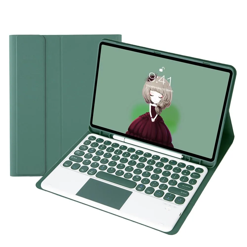 Detachable Bluetooth Keyboard Leather Case For Ipad Air 4 / 5 With Touch Control And Skin Feel Texture
