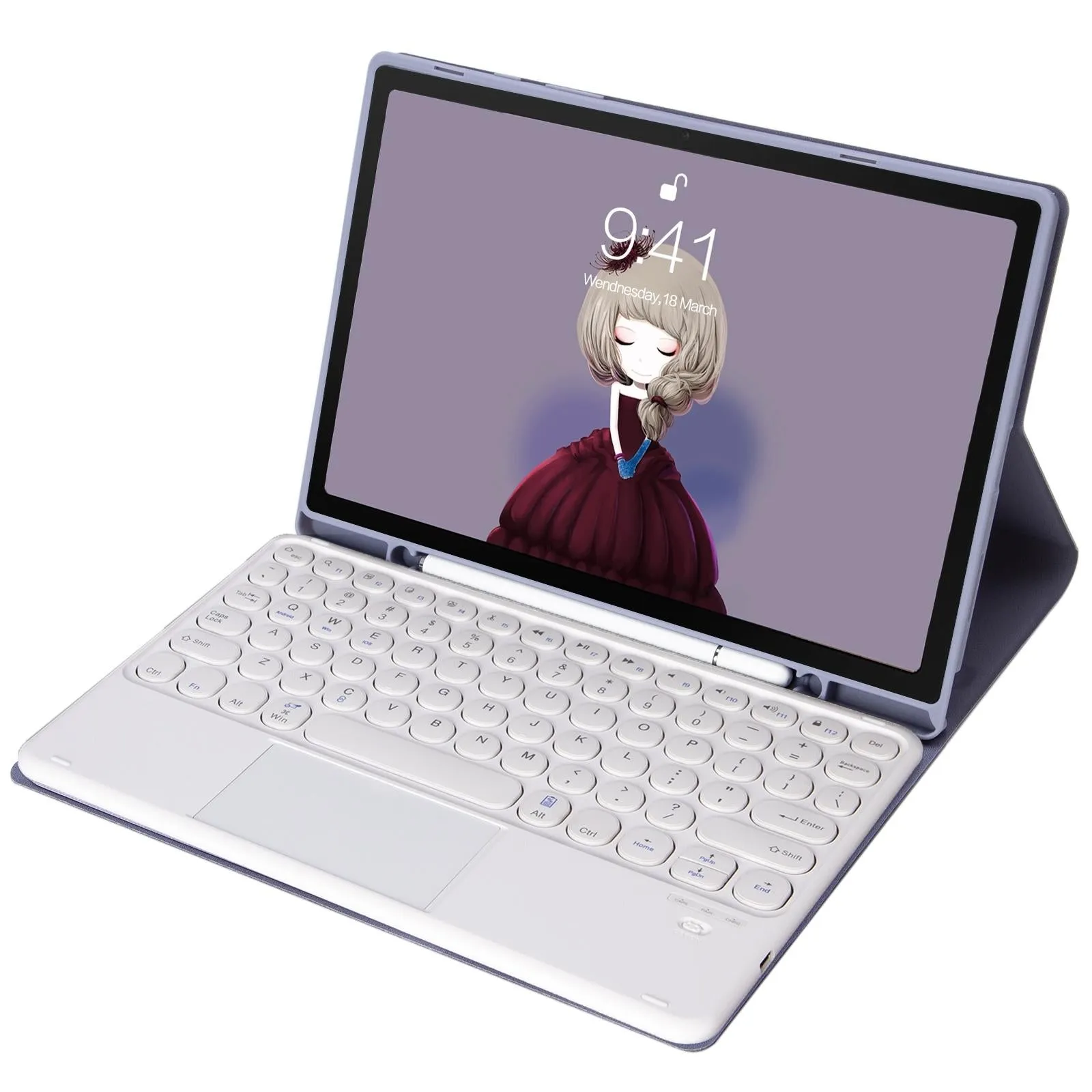 Detachable Bluetooth Keyboard Leather Case For Ipad Air 4 / 5 With Touch Control And Skin Feel Texture