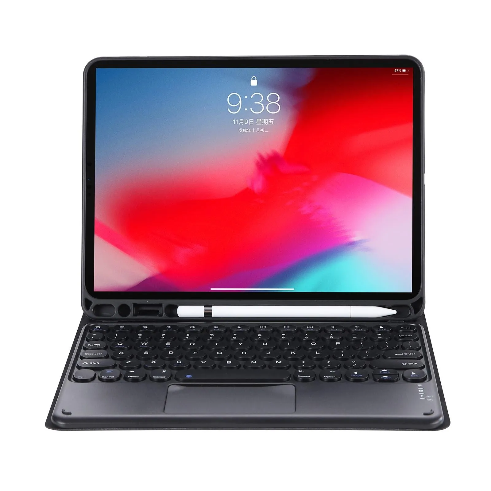 Detachable Bluetooth Keyboard Leather Case For Ipad Air 4 / 5 With Touch Control And Skin Feel Texture