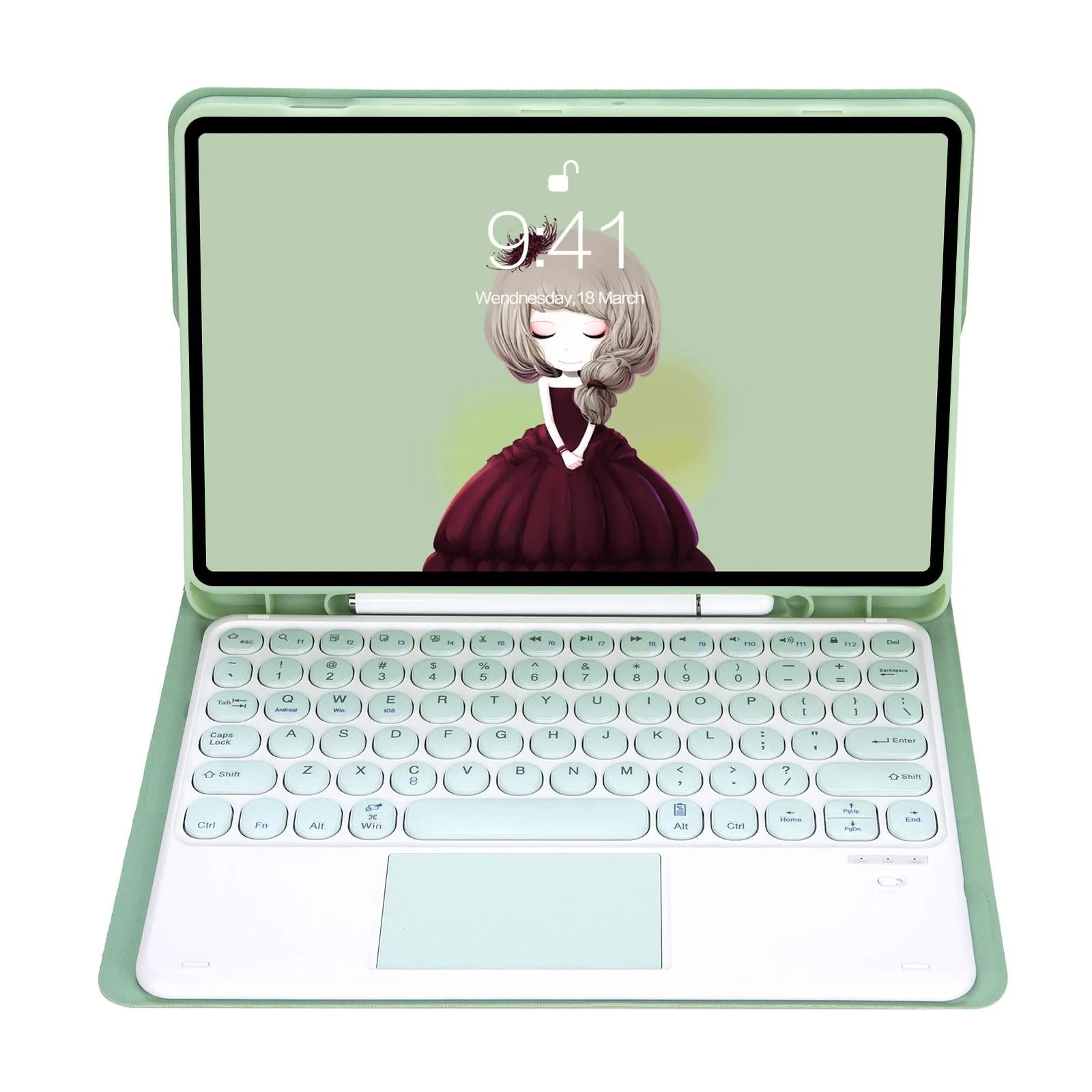Detachable Bluetooth Keyboard Leather Case For Ipad Air 4 / 5 With Touch Control And Skin Feel Texture