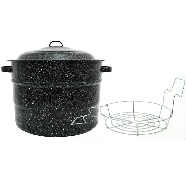 Granite Ware 21.5 qt. Black Canner with Jar Rack