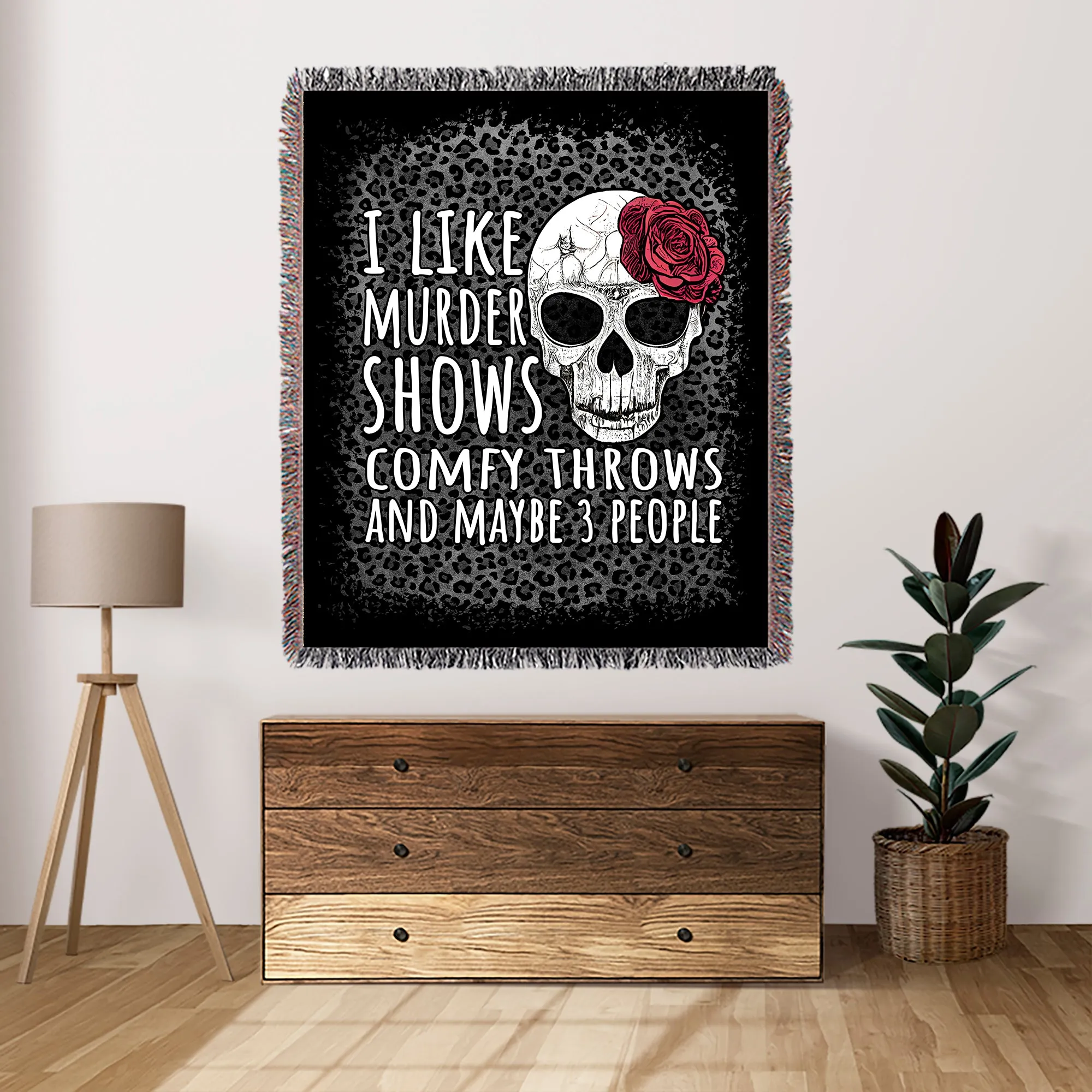 I Like Murder Shows Comfy Throws And Maybe Three People 50" x 60" Gift Woven Jacquard Blanket