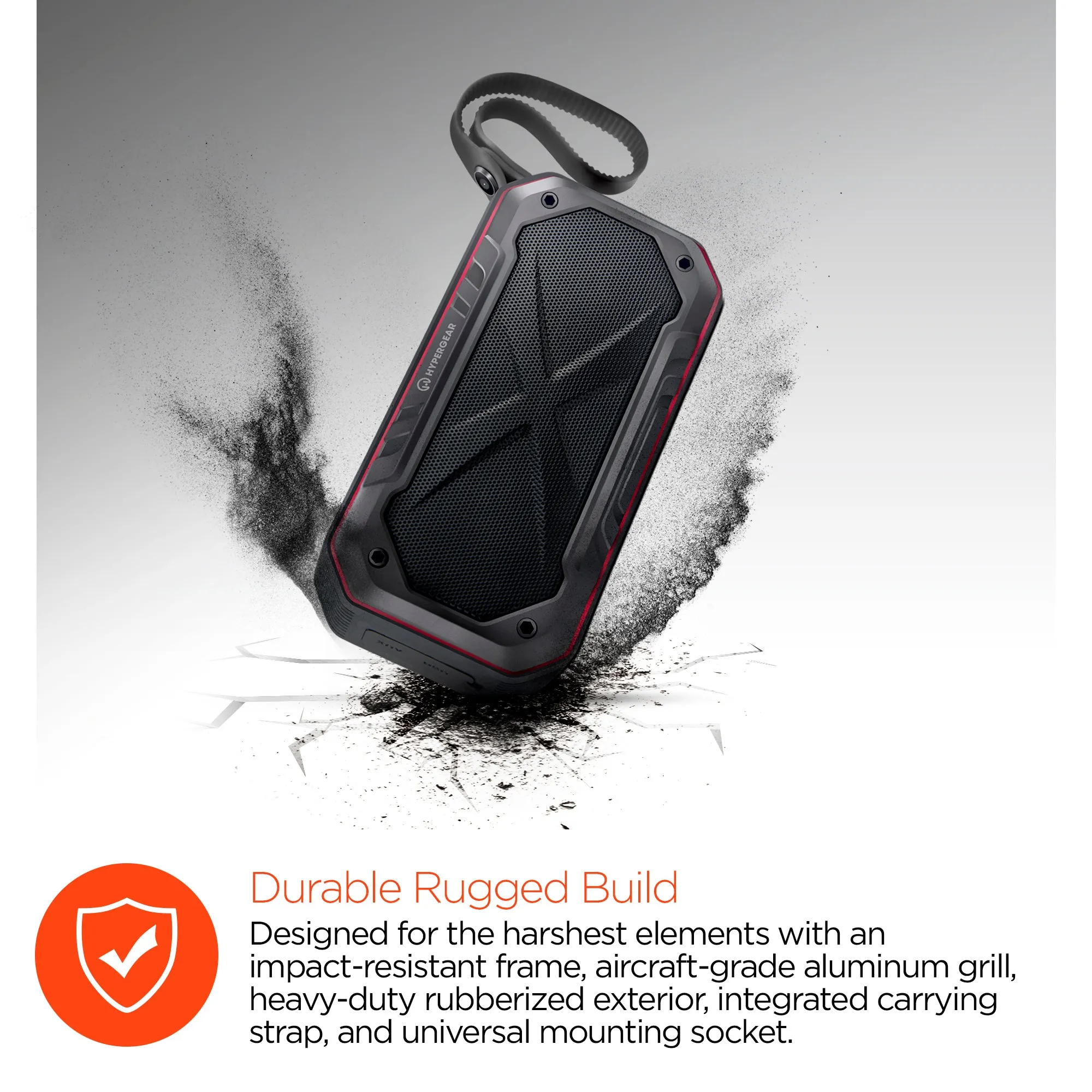 Indoor/Outdoor  IPX7 waterproof rated bluetooth speaker with bonus bike mount.