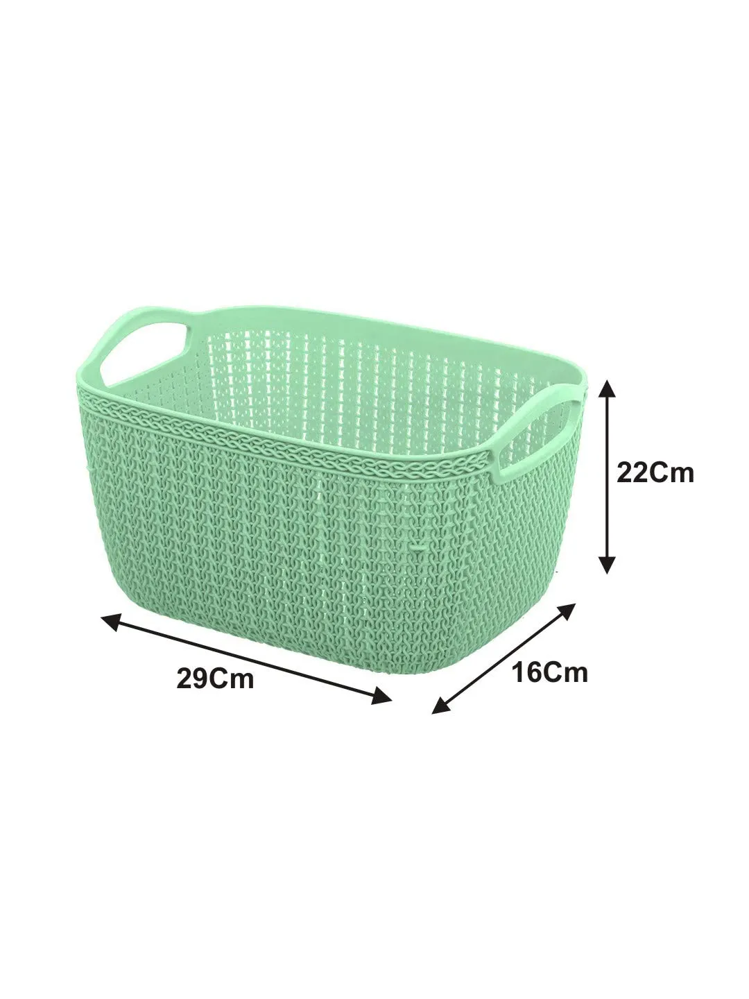 Kuber Industries Q-6 Unbreakable Plastic 4 Pieces Multipurpose Large Size Flexible Storage Baskets/Fruit Vegetable Bathroom Stationary Home Basket with Handles (Light Green & Light Blue)