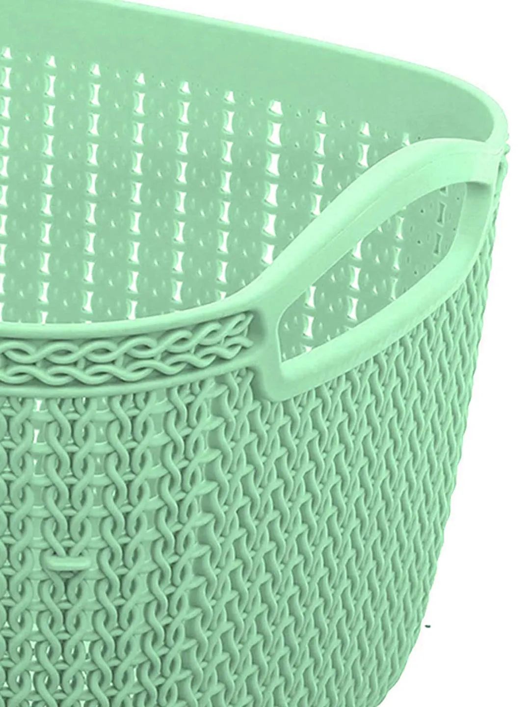 Kuber Industries Q-6 Unbreakable Plastic 4 Pieces Multipurpose Large Size Flexible Storage Baskets/Fruit Vegetable Bathroom Stationary Home Basket with Handles (Light Green & Light Blue)
