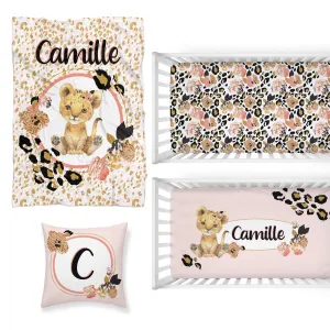 Leopard Love Nursery Starter Crib Bedding Set
