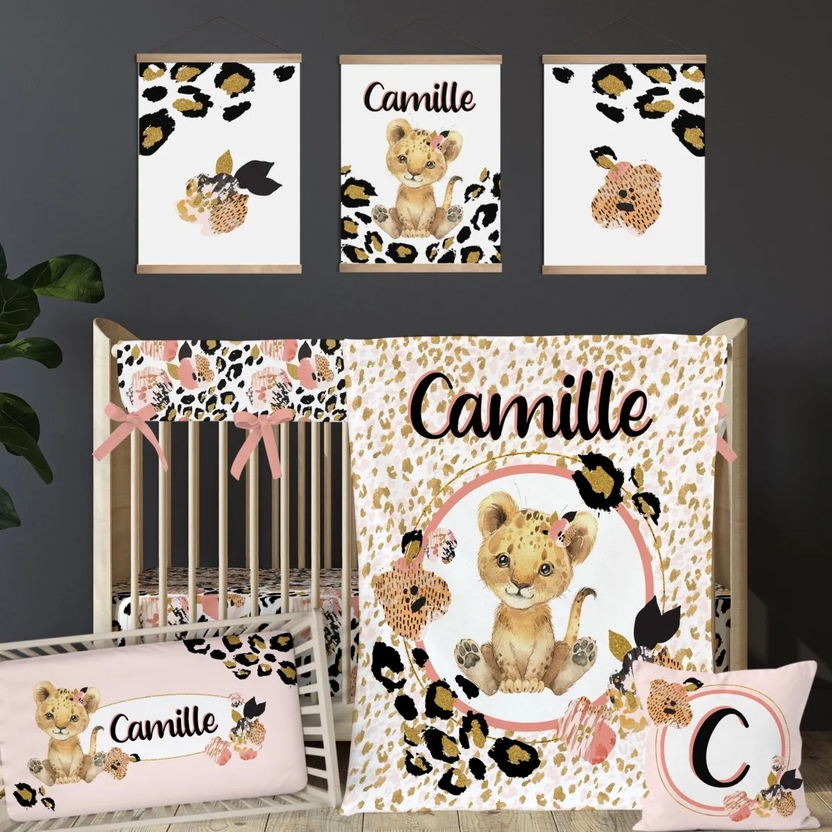 Leopard Love Nursery Starter Crib Bedding Set