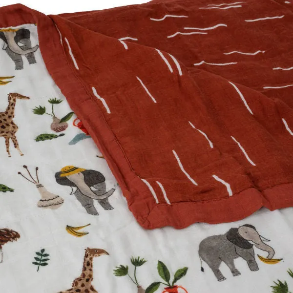 Little Unicorn Big Kid Cotton Muslin Quilt - Safari