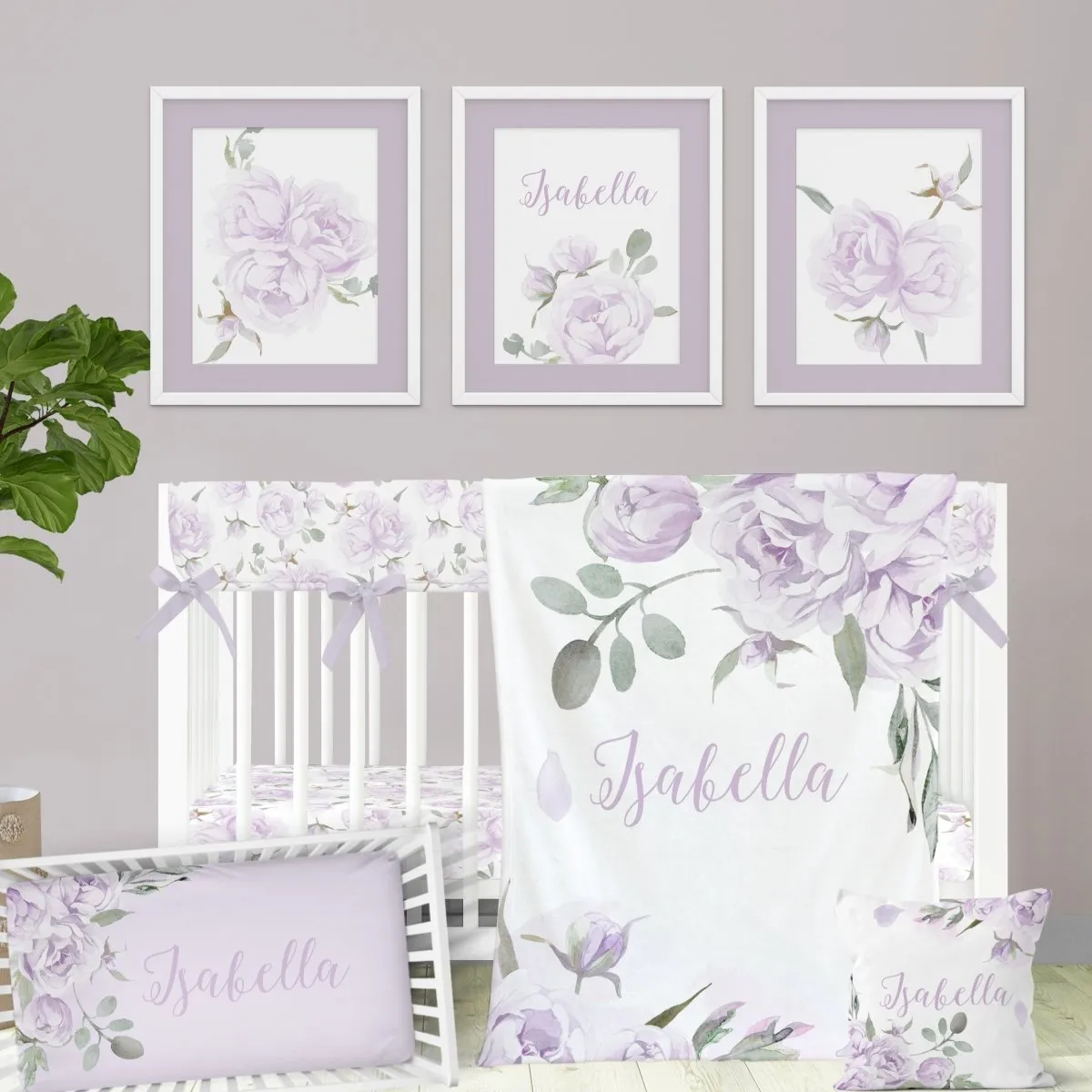 Lovely Lavender Nursery Starter Crib Bedding Set