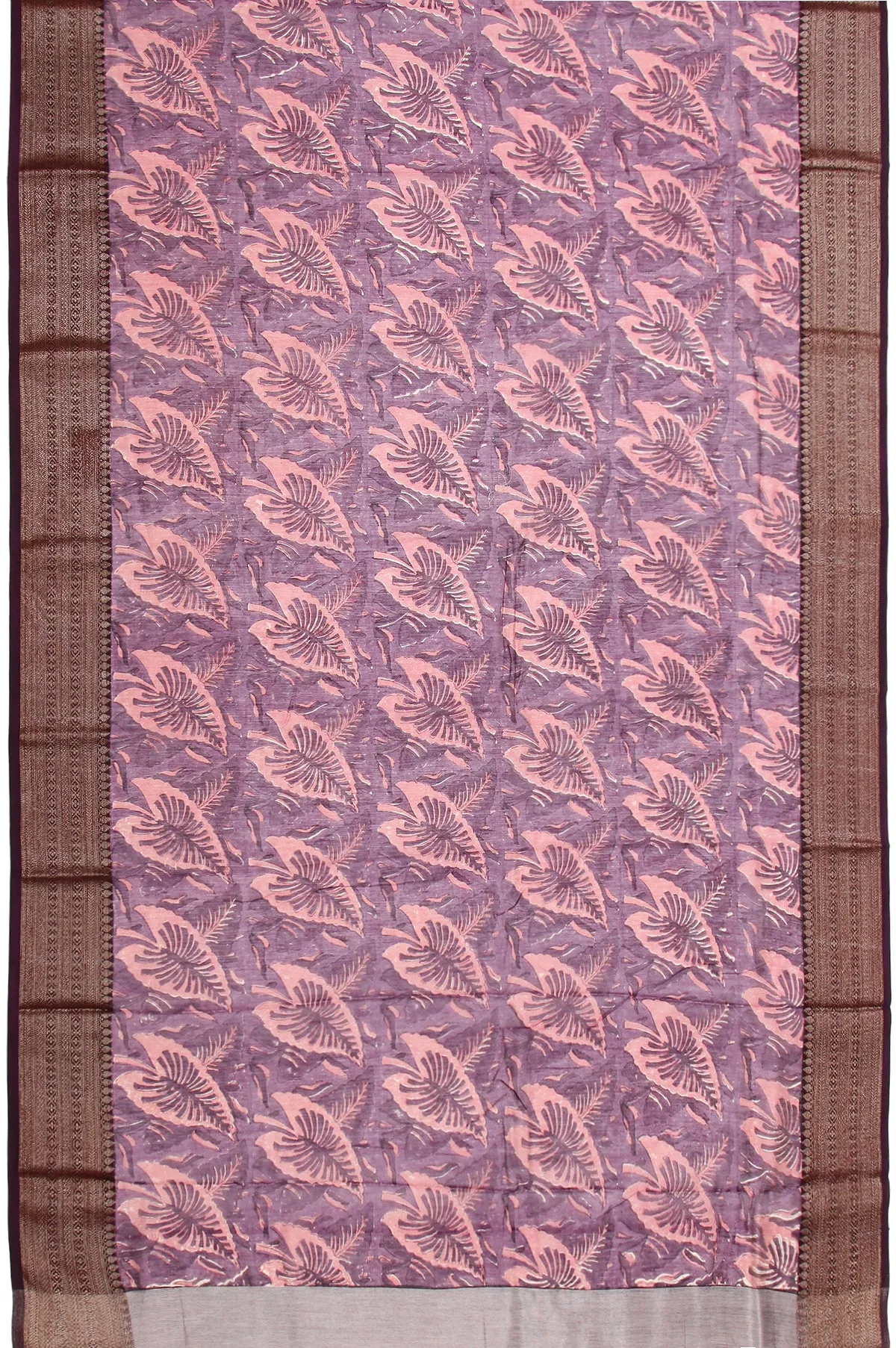 Magenta Chanderi Cotton Silk Saree with Weaves Design