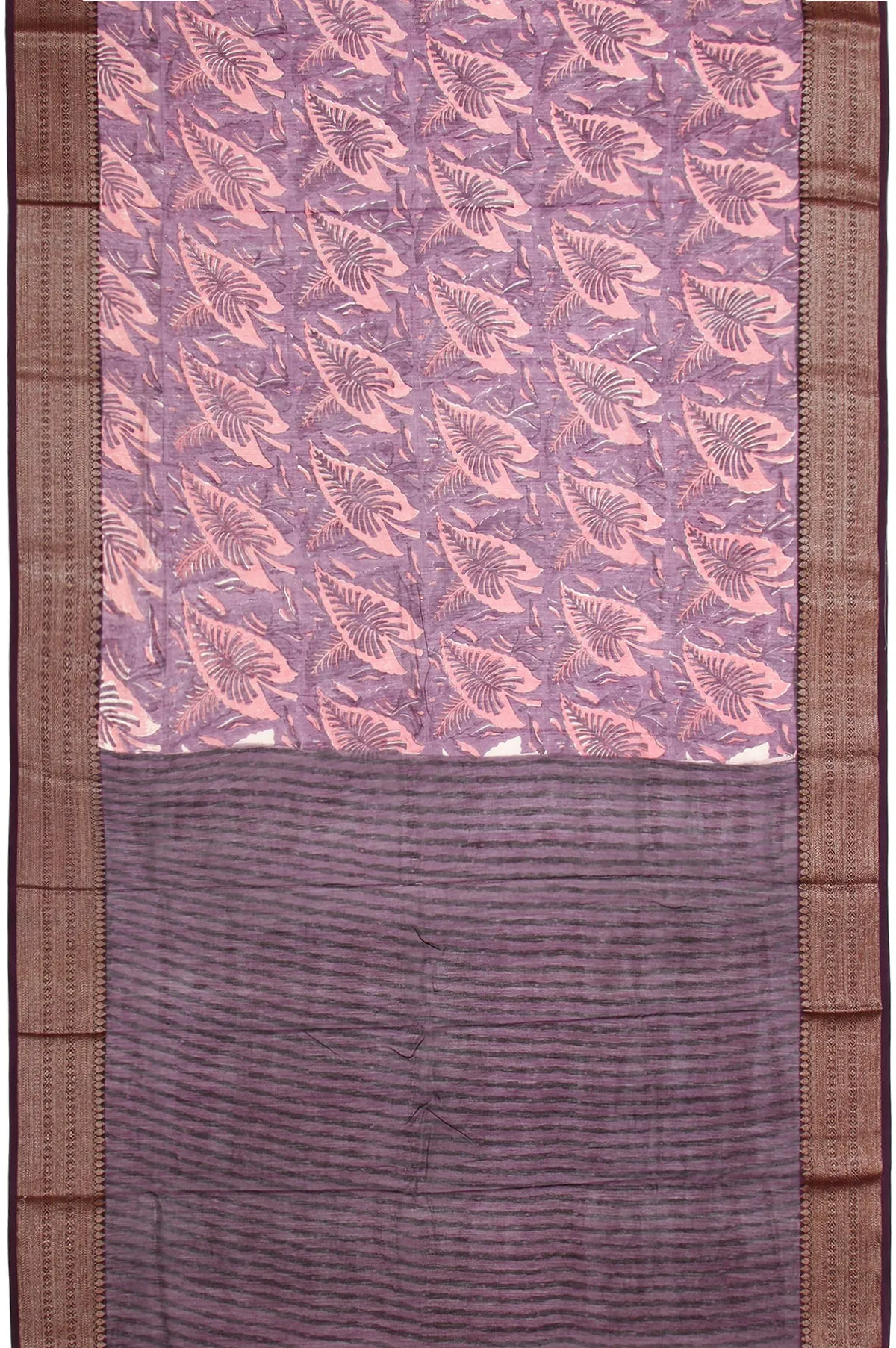 Magenta Chanderi Cotton Silk Saree with Weaves Design