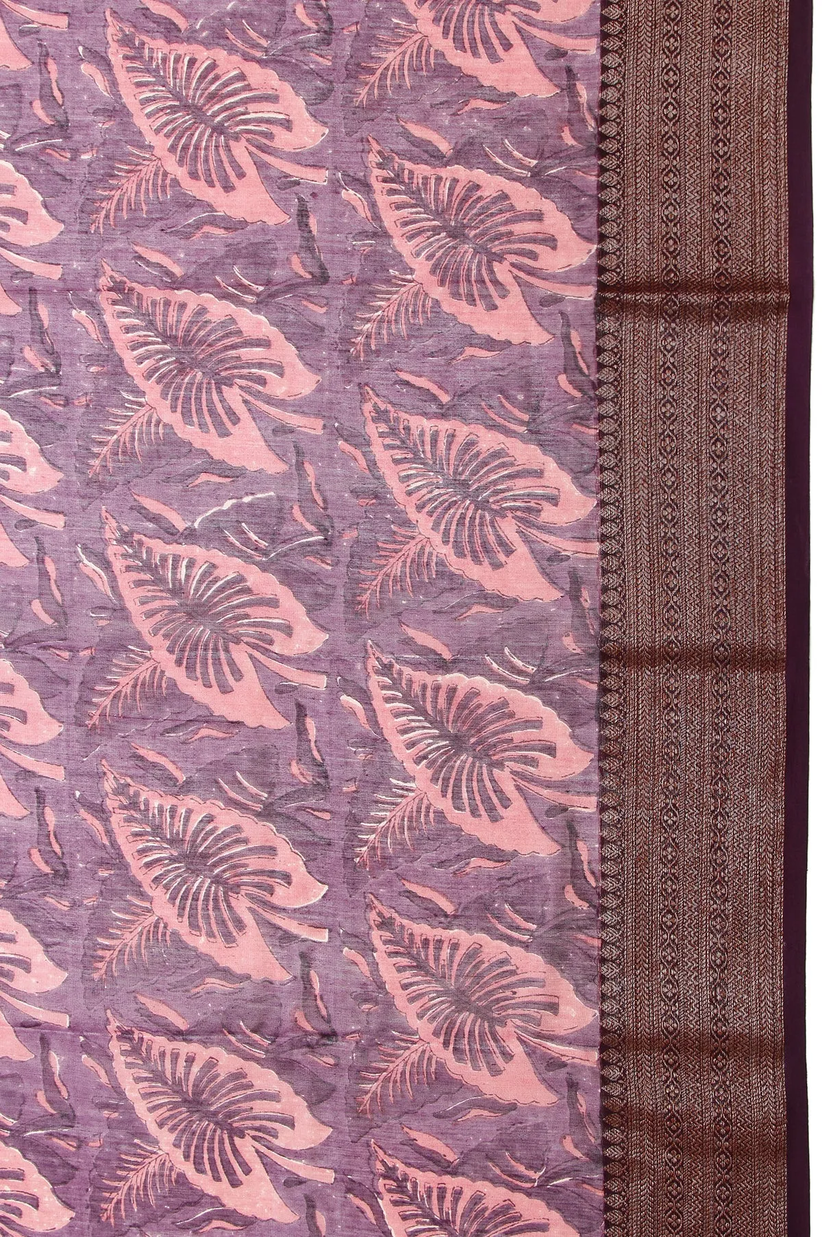 Magenta Chanderi Cotton Silk Saree with Weaves Design