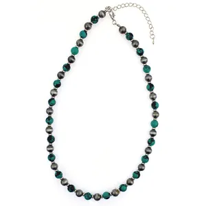 Marcy May Silver Pearl & Turquoise Fashion Necklace