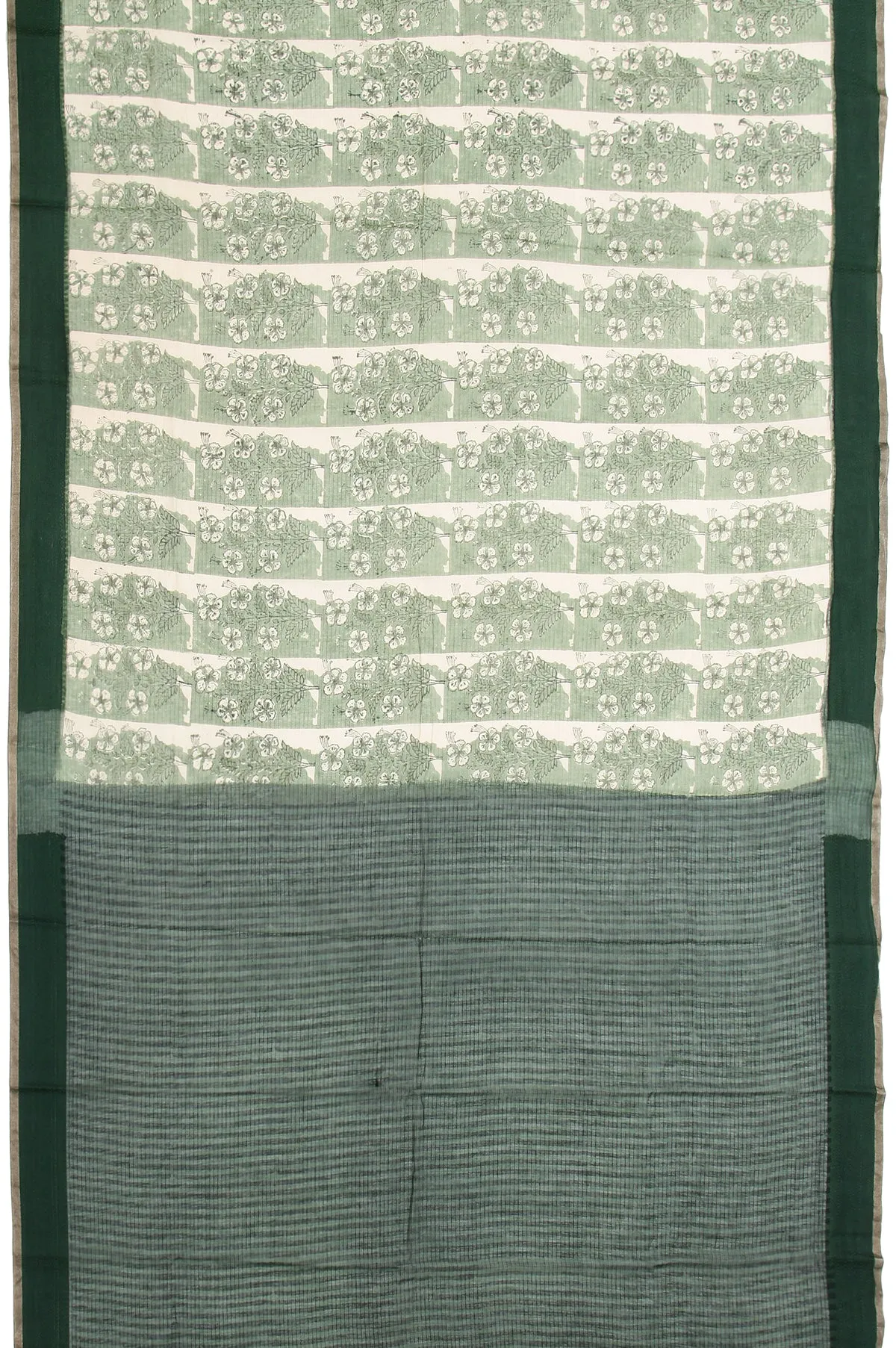 Multi Colour Chanderi Cotton Silk Saree with Kaddi Border