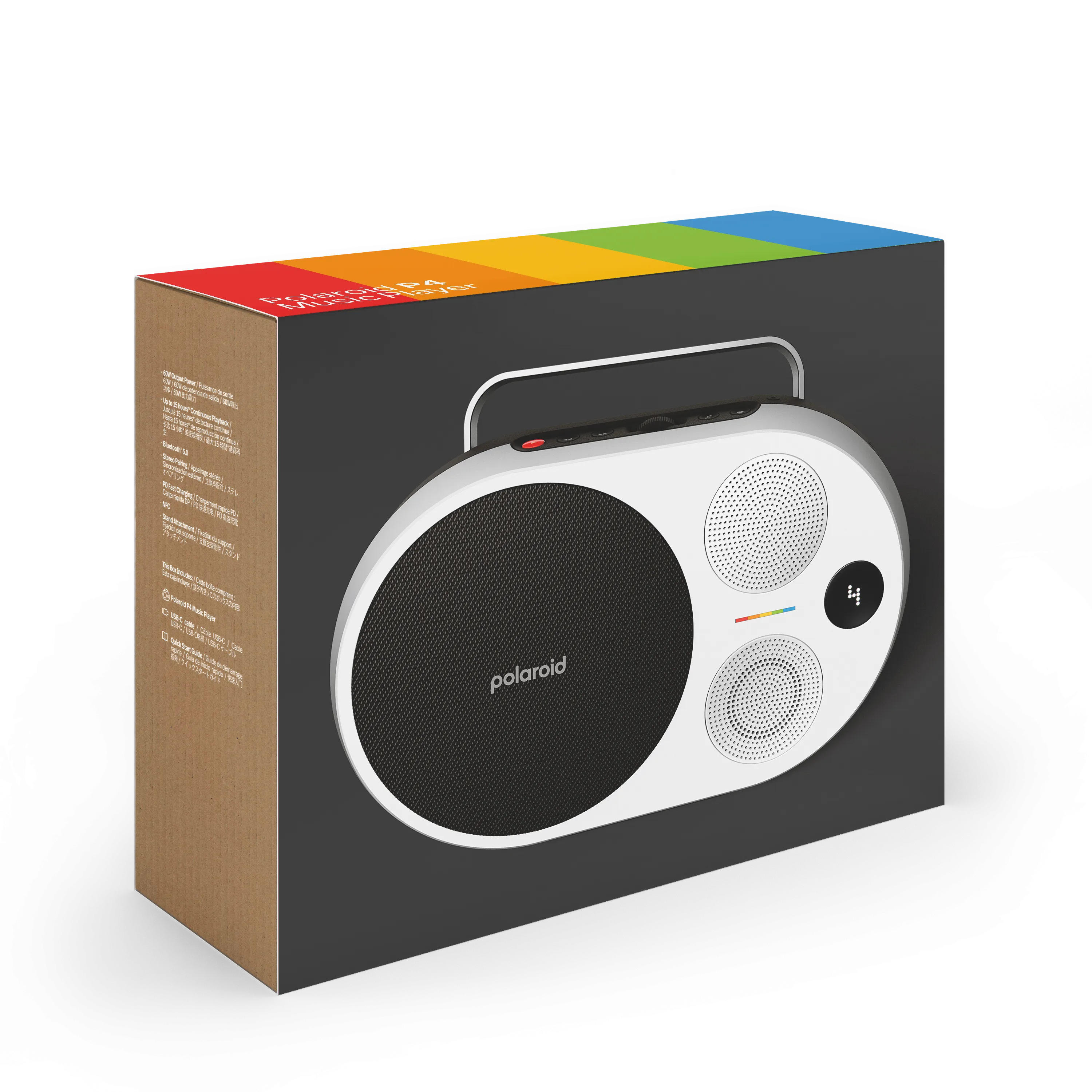 POLAROID P4 Music Player Bluetooth Wireless Portable Speaker - Black & White