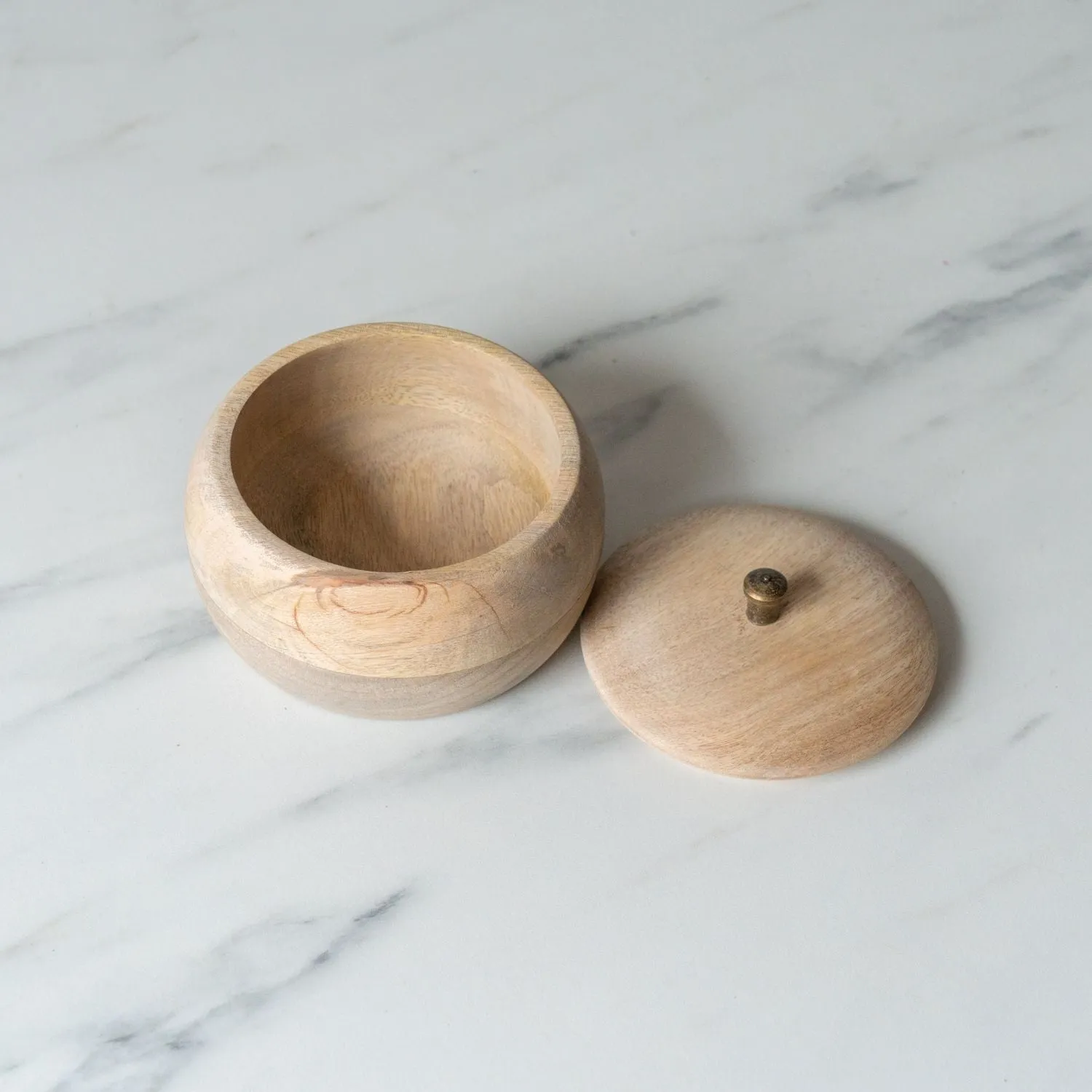 Round Wood Jar with Lid