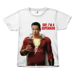Shazam Sup? I'm A Superhero Premium Print All Over Tee Shirt - Unisex Top