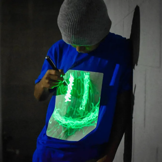 Super Green Glow In The Dark Royal Blue T-shirt