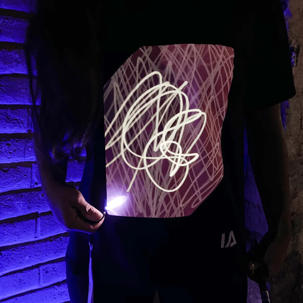 Super Peach Glow In The Dark Black T-shirt