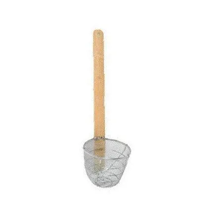 Thunder Group SLNS005 5 1/2" X 4 1/4" Noodle Skimmer with 13" Wood Handle