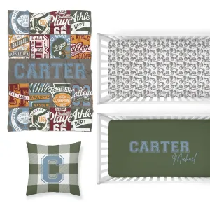 Vintage Sports Nursery Starter Crib Bedding Set