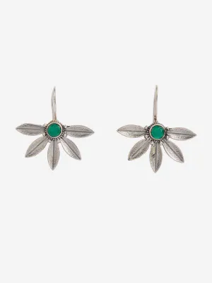 Westside Accessories Silver Half Flower Quirky Earrings