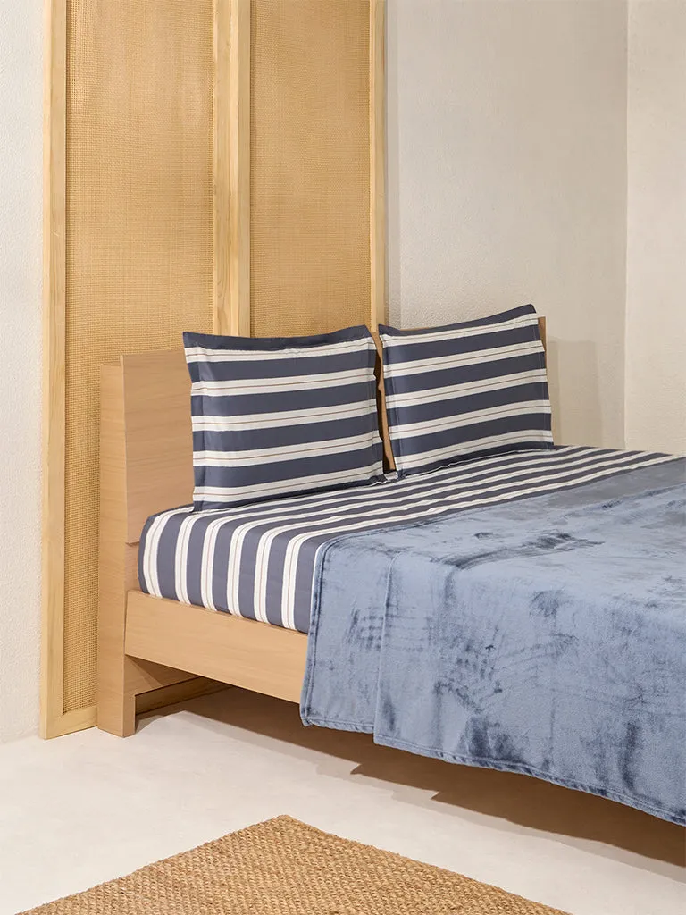 Westside Home Dusty Blue Queen Bed Fleece Blanket