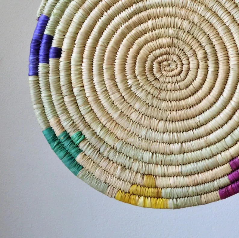 Woven colorful trivet Mandala wall art